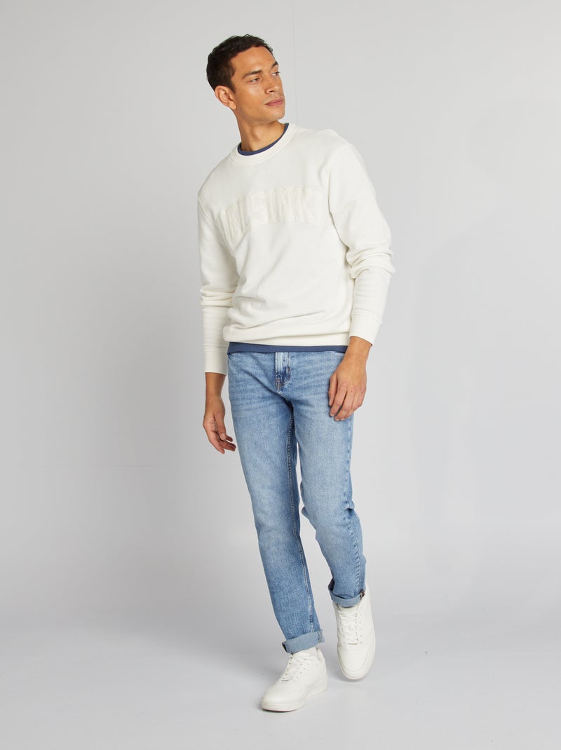 Sweat uni en molleton 'Berlin' BLANC - Kiabi