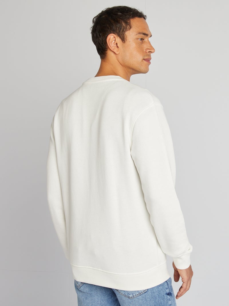 Sweat uni en molleton 'Berlin' BLANC - Kiabi