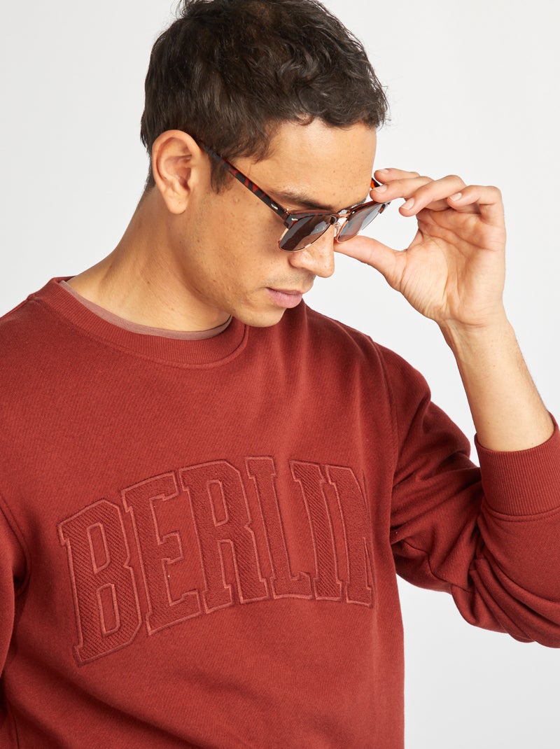 Sweat uni en molleton 'Berlin' ROUGE - Kiabi