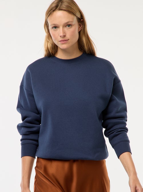 Sweat uni en molleton chaud - Kiabi