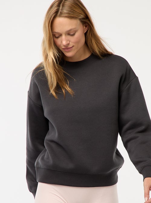 Sweat uni en molleton chaud - Kiabi