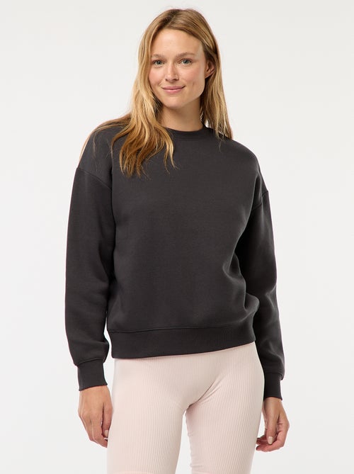 Sweat uni en molleton chaud - Kiabi