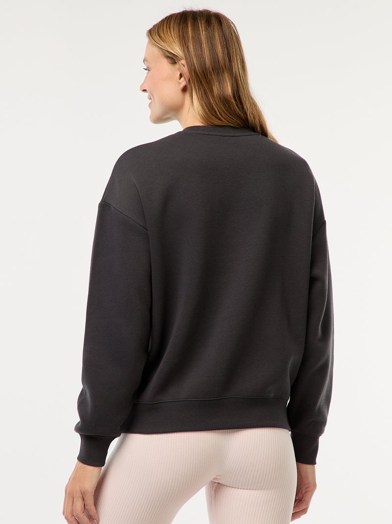 Sweat uni en molleton chaud Gris - Kiabi
