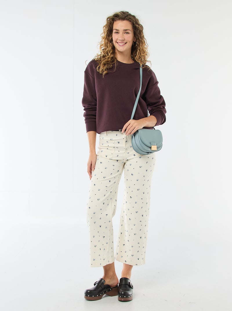 Sweat uni en molleton chaud Marron - Kiabi