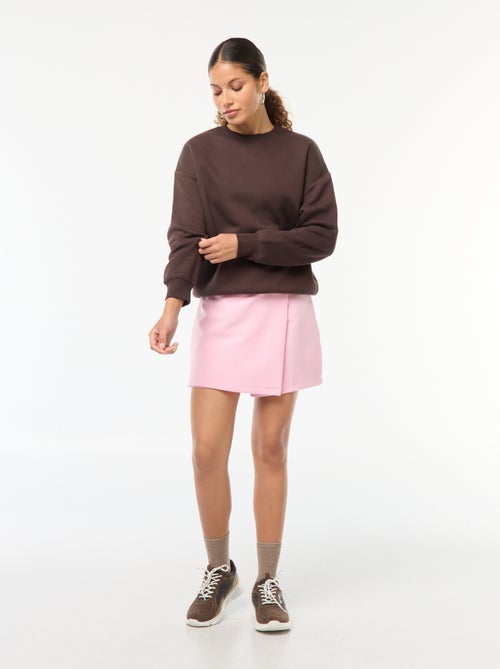 Sweat uni en molleton chaud - Kiabi