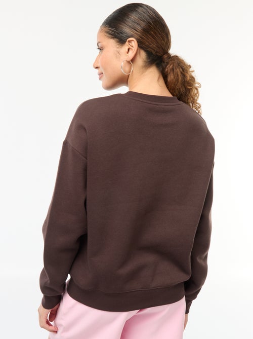 Sweat uni en molleton chaud - Kiabi