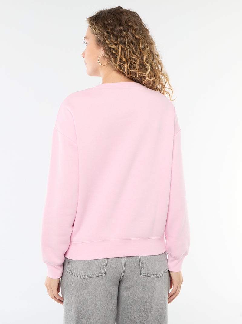 Sweat uni en molleton chaud Rose - Kiabi