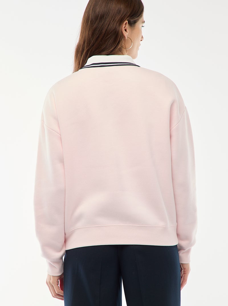 Sweat uni en molleton chaud Rose - Kiabi