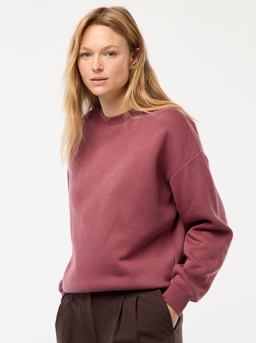Sweat uni en molleton chaud - Kiabi