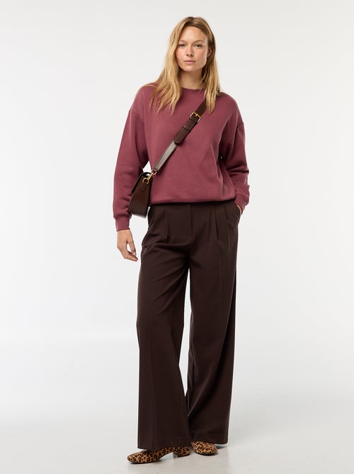 Sweat uni en molleton chaud - Kiabi