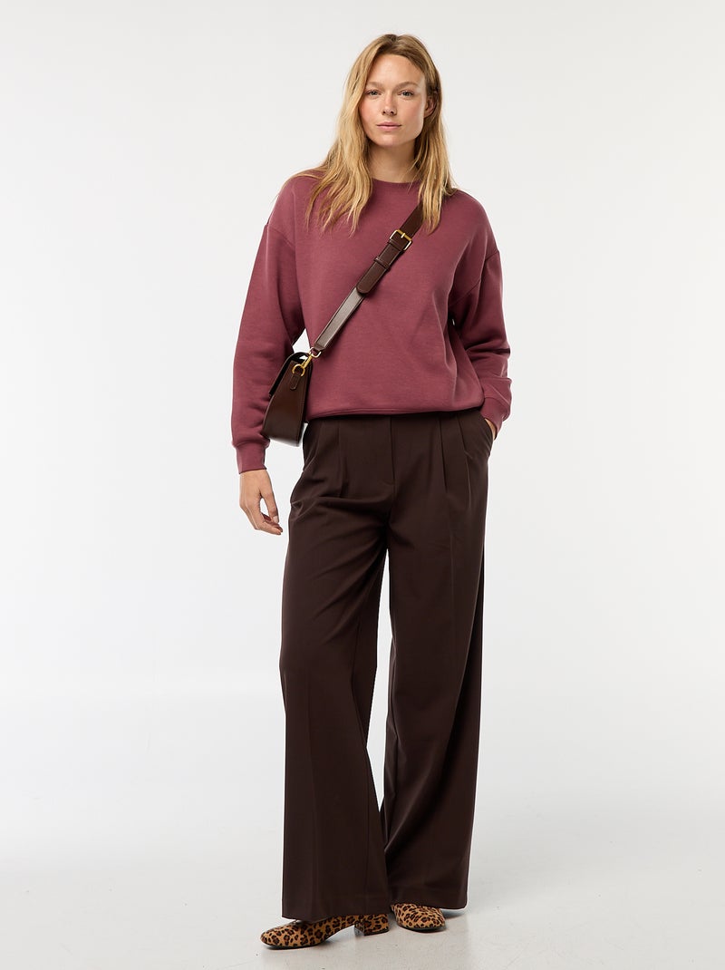 Sweat uni en molleton chaud Rose ginger - Kiabi