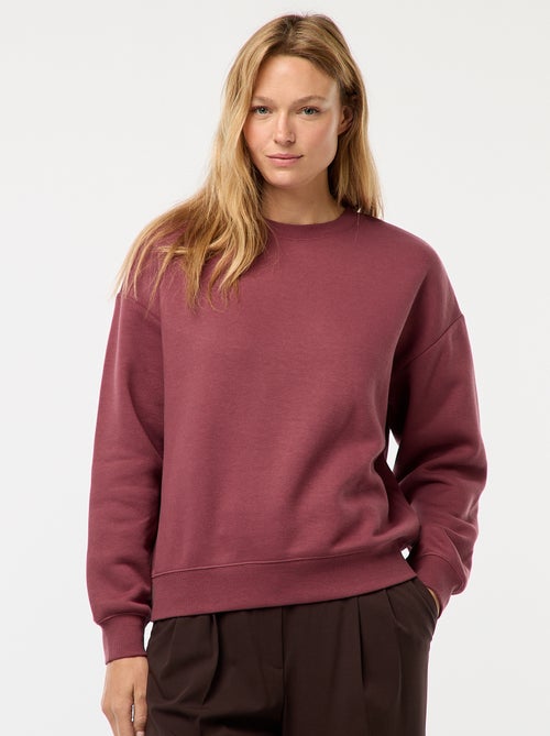 Sweat uni en molleton chaud - Kiabi