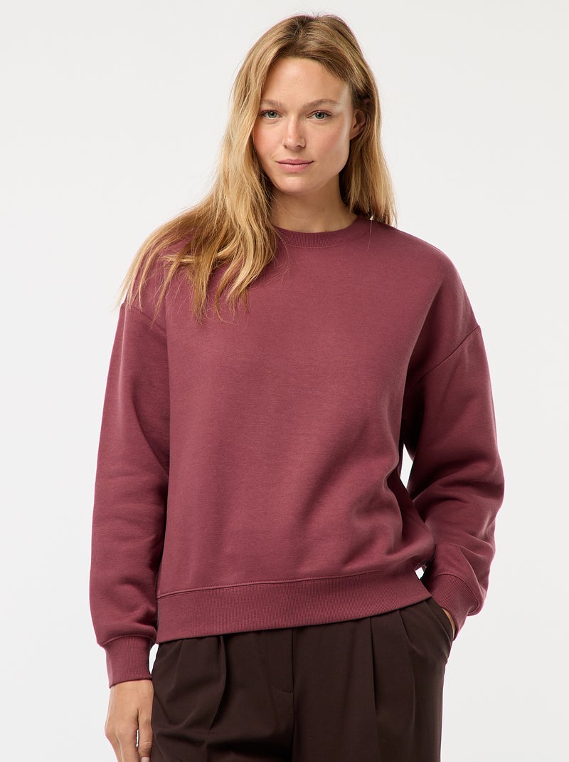 Sweat uni en molleton chaud Rose ginger - Kiabi