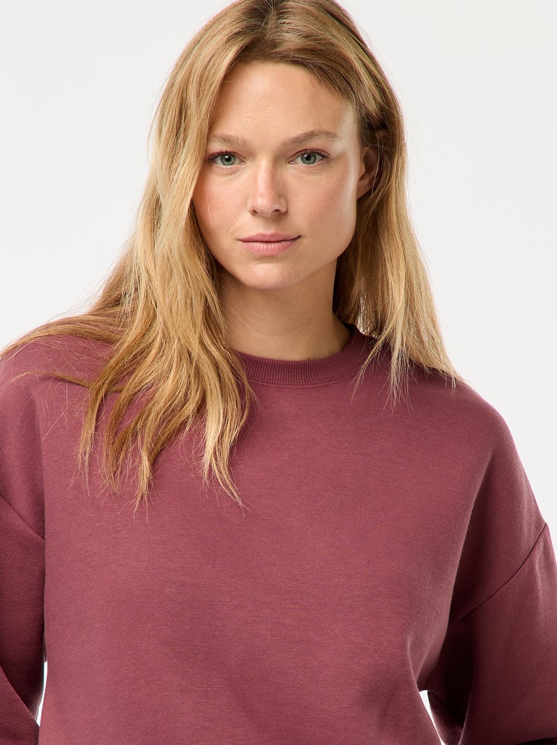 Sweat uni en molleton chaud Rose ginger - Kiabi