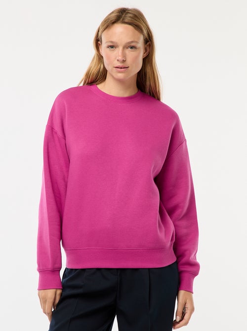 Sweat uni en molleton chaud - Kiabi