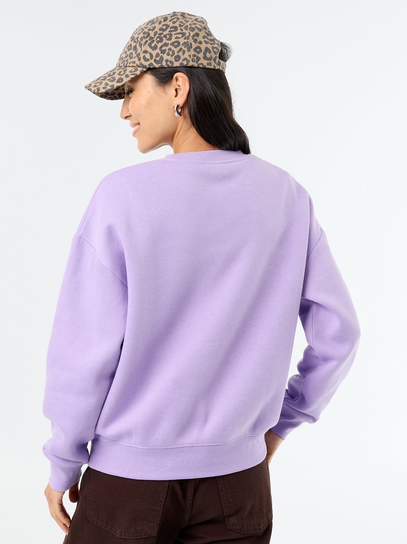 Sweat uni en molleton chaud Violet - Kiabi