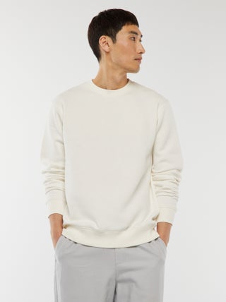Sweat uni en molleton col rond