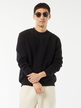 Sweat uni en molleton col rond