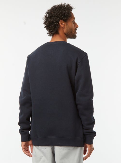 Sweat uni en molleton gratté à col rond - Kiabi