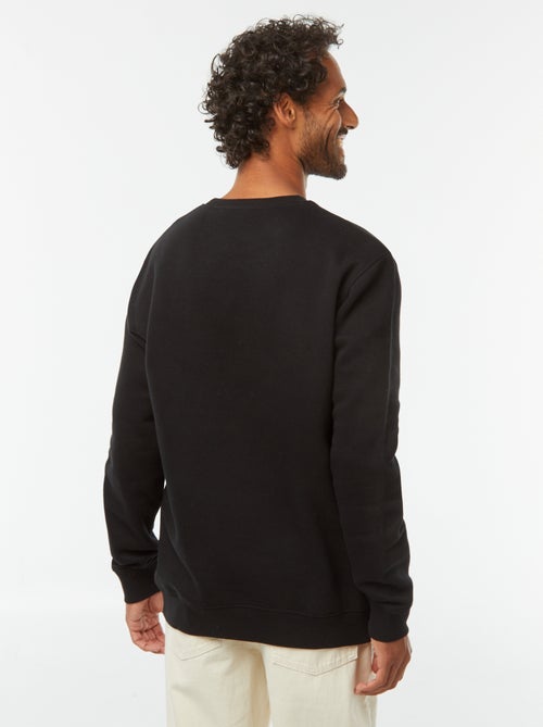 Sweat uni en molleton gratté à col rond - Kiabi