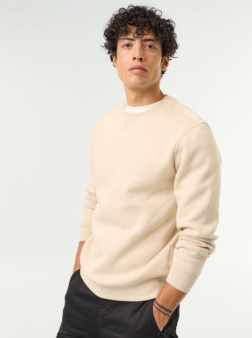 Sweat uni en molleton gratté - Kiabi