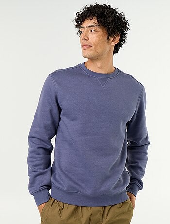 Sweat uni en molleton gratté