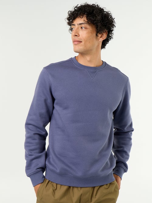 Sweat uni en molleton gratté - Kiabi