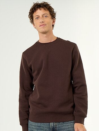 Sweat uni en molleton gratté