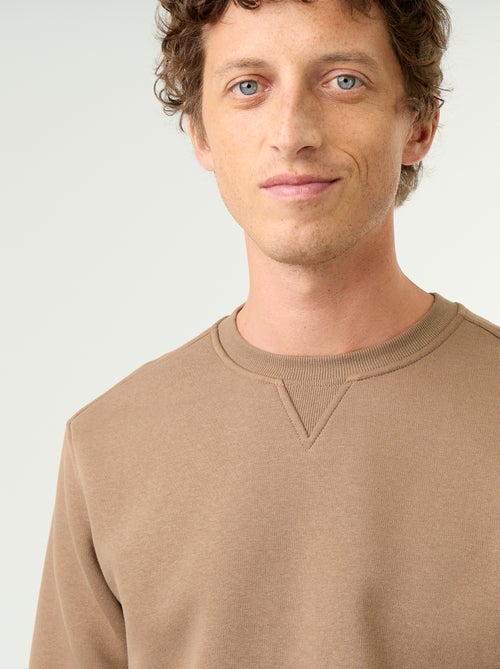Sweat uni en molleton gratté - Kiabi