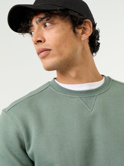 Sweat uni en molleton gratté - Kiabi