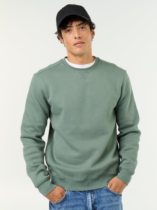 Sweat uni en molleton gratté - Kiabi