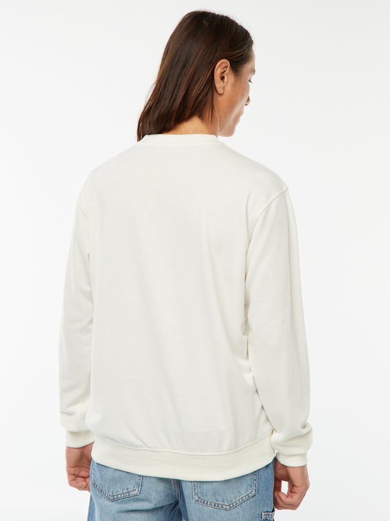 Sweat uni en molleton léger Blanc - Kiabi