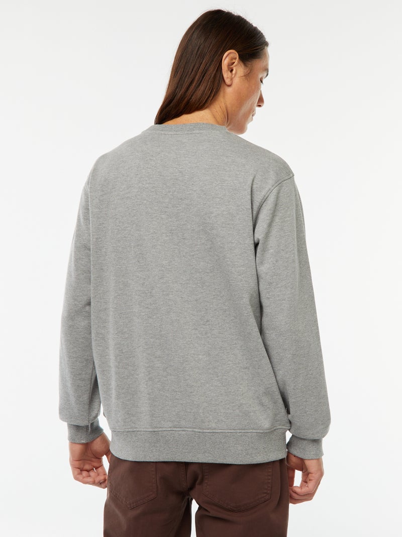 Sweat uni en molleton léger Gris - Kiabi