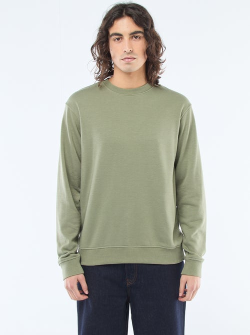 Sweat uni en molleton léger - Kiabi
