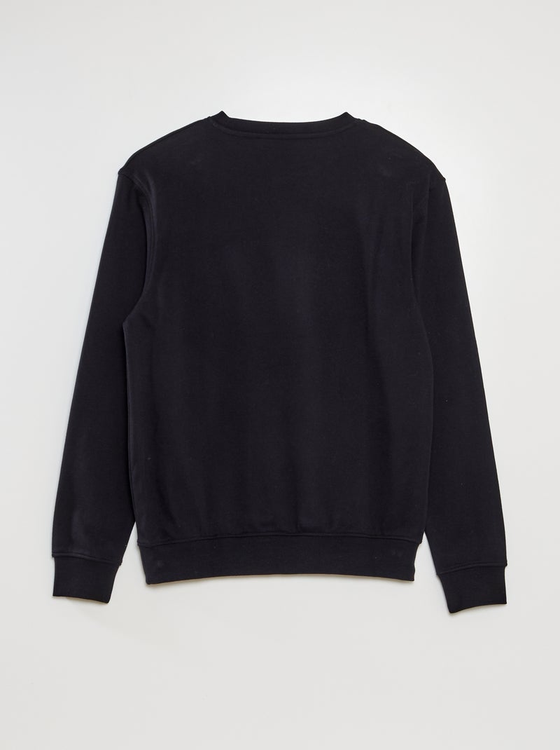 Sweat uni en molleton léger noir - Kiabi