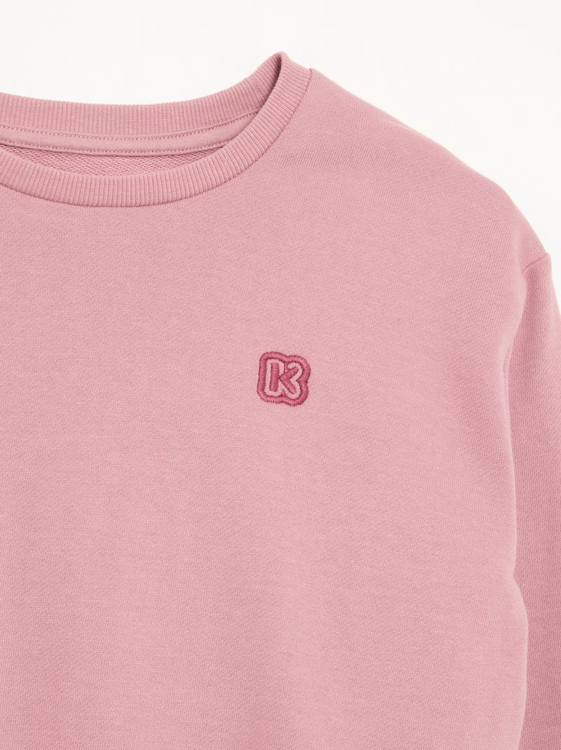 Sweat uni en molleton non gratté - Kiabi Rose - Kiabi
