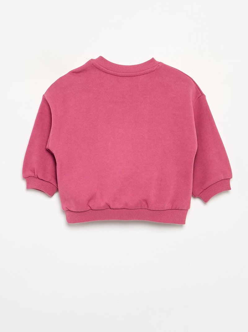 Sweat uni en molleton non gratté enfant - Kiabi Rose - Kiabi