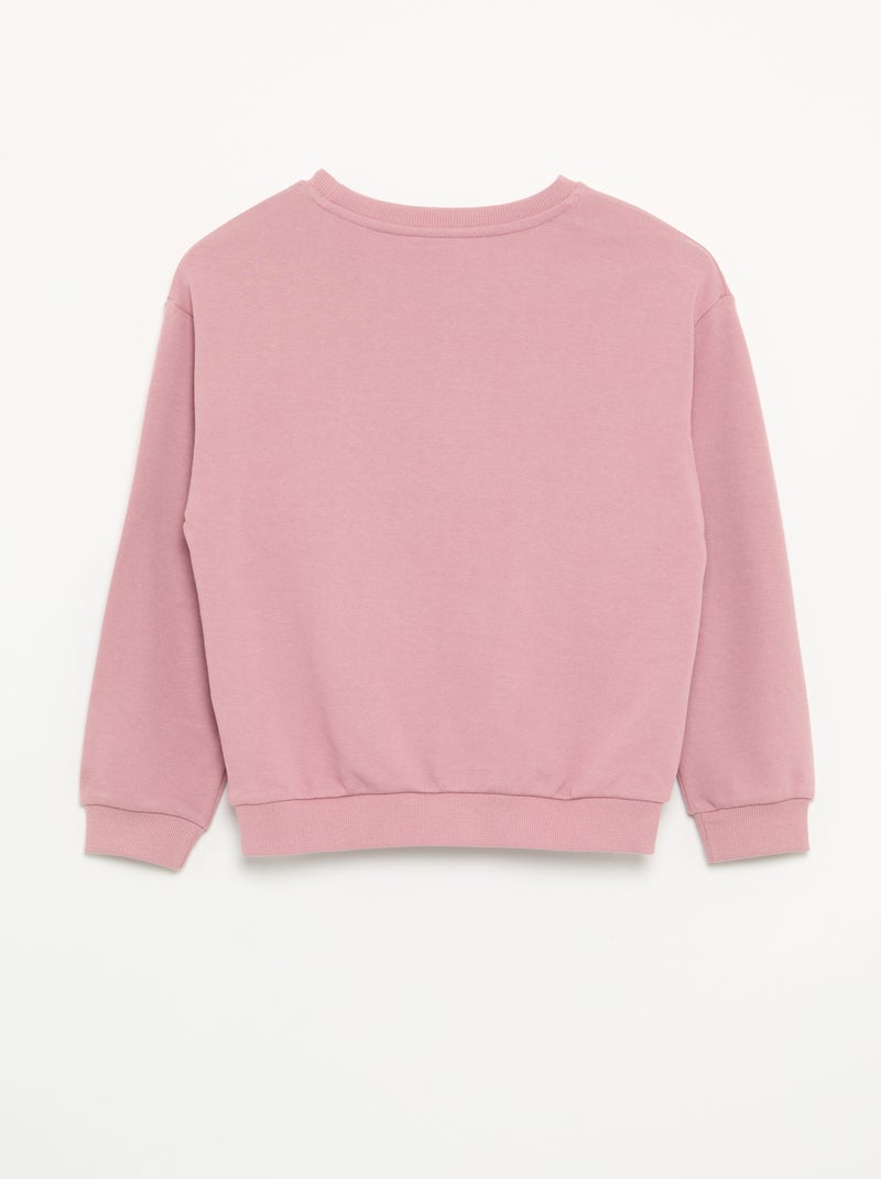 Sweat uni en molleton non gratté fille - Kiabi Rose - Kiabi
