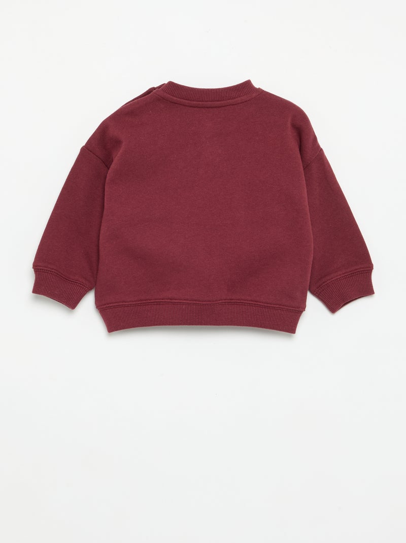 Sweat uni 'Marvei' à manches longues Rouge - Kiabi