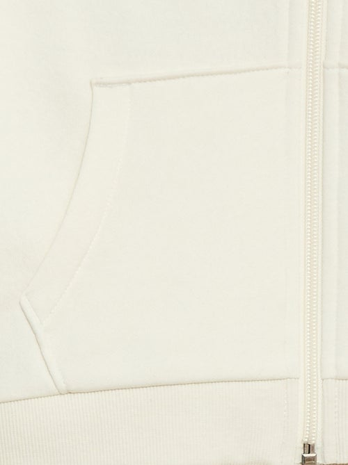 Sweat uni zippé à capuche - Kiabi