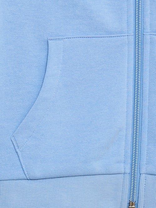 Sweat uni zippé à capuche - Kiabi