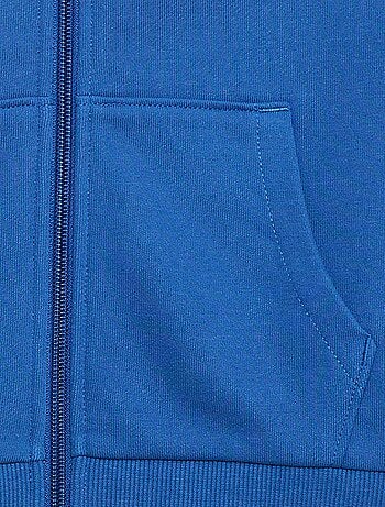 Sweat uni zippé à capuche