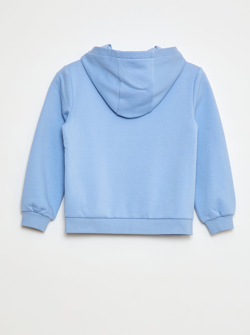 Sweat uni zippé à capuche Bleu - Kiabi