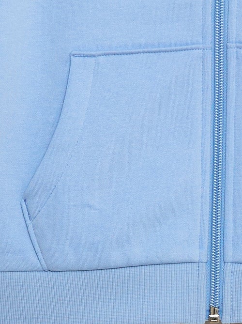Sweat uni zippé à capuche - Kiabi