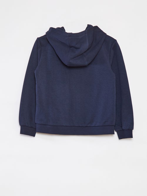 Sweat uni zippé à capuche - Kiabi