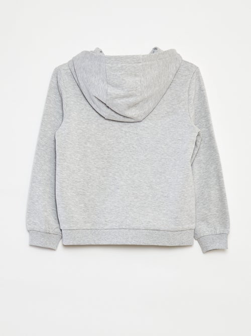 Sweat uni zippé à capuche - Kiabi