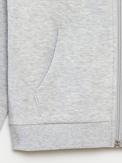 Sweat uni zippé à capuche - Kiabi