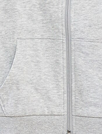 Sweat uni zippé à capuche