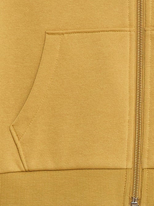 Sweat uni zippé à capuche - Kiabi