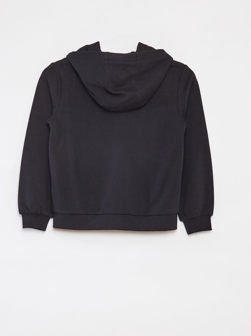 Sweat uni zippé à capuche - Kiabi